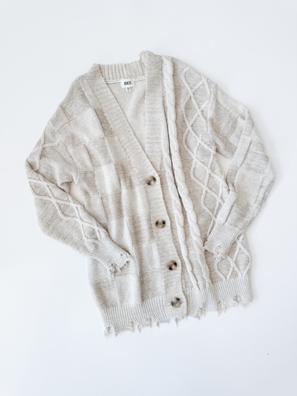 BKE Cream Cardigan Lightweight Sweater XS